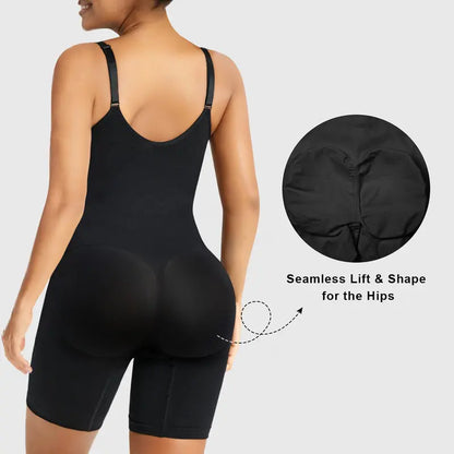 SWIPESHOP Tummy Control Zip-Up Shapewear Body Suit