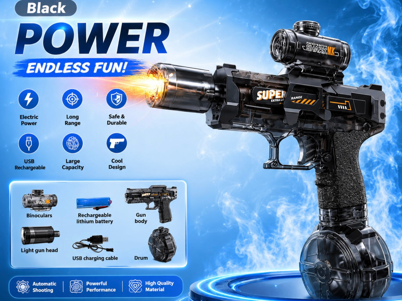 SWIPE LIGHT WATER GUN FOR KIDS
